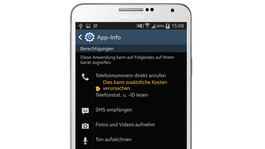 Android 5 kann keine sms lesen