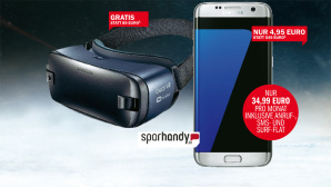 Samsungs Galaxy S7 Edge und VR-Brille Gear 2 gibt es jetzt zusammen mit der LTE-Allnet-Flat O2 Free M &copy;&nbsp;Sparhandy, Samsung, COMPUTER BILD