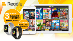 Readly: 3 Monate für 9,99  lesen, Apple Watch gewinnen