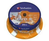 DVD-R 4,7GB 120min 16x ganzflächig Tintenstrahl bedruckbar ID Brand bedruckbar 25er Spindel