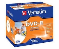 DVD-R 4,7GB 120min 16x ganzflächig Tintenstrahl bedruckbar ID Brand 10er Jewelcase