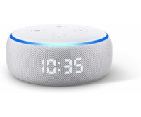 Echo Dot (3rd Generation) with clock sandstone fabric