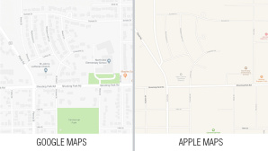 Google Maps und Apple Maps © Google, Apple