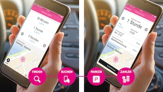 Smartphone mit Park and Joy App