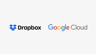 Logos von Dropbox und Google Cloud