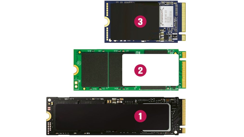 M.2 SSD test: size comparison
