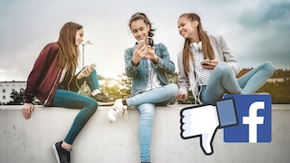 Jugendliche und Facebook-Daumen-runter