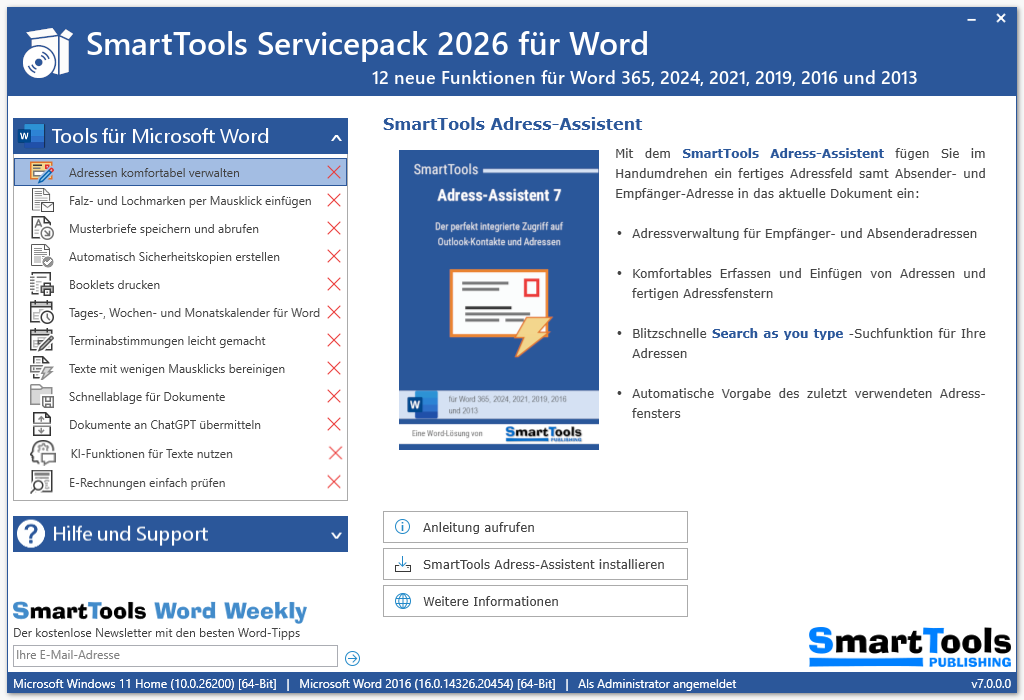 SmartTools ServicePack für Microsoft Word