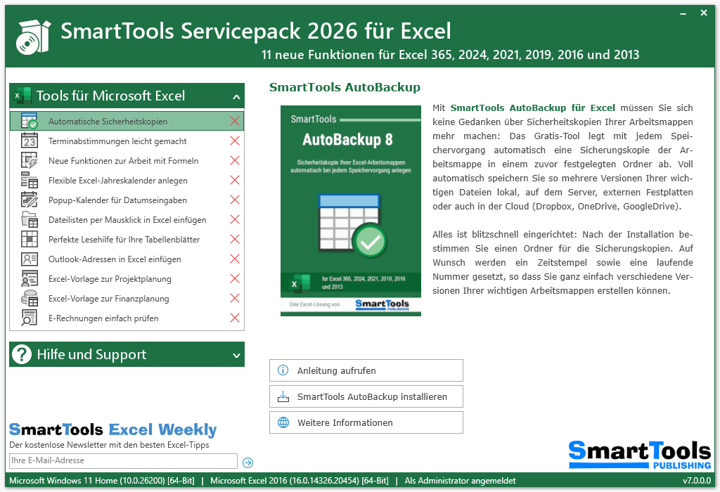 SmartTools ServicePack für Microsoft Excel