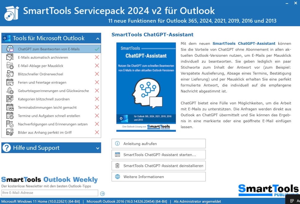 Screenshot aus SmartTools ServicePack für Microsoft Outlook