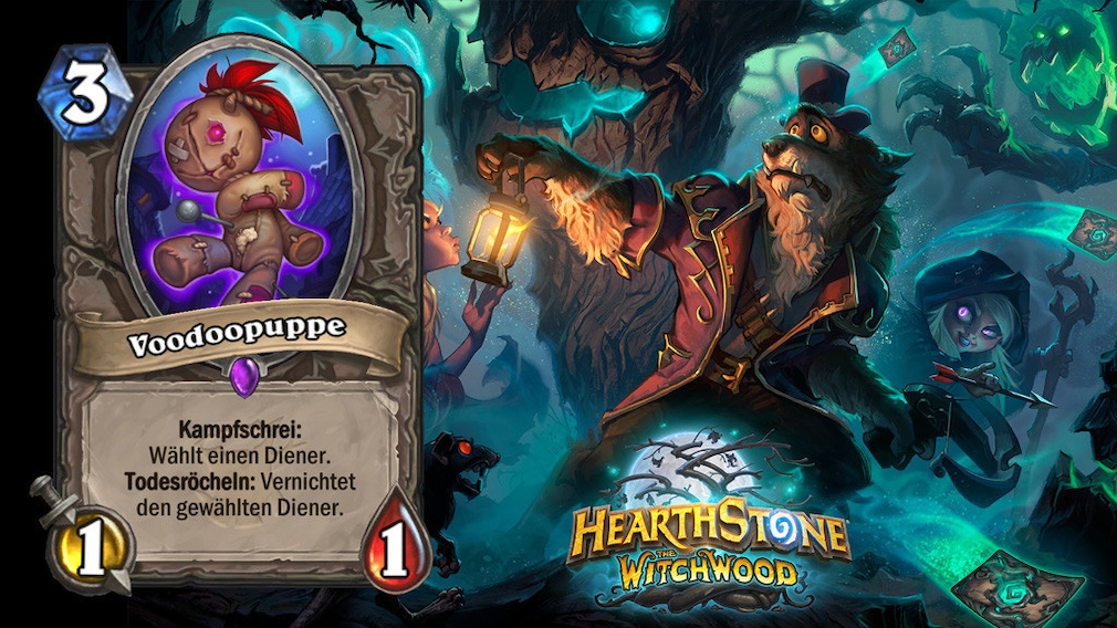 Hearthstone – Der Hexenwald: Die besten Karten Grade durch die Synergien mit dem Krieger und Magier könnte die „Voodoopuppe“ häufig gespielt werden. 