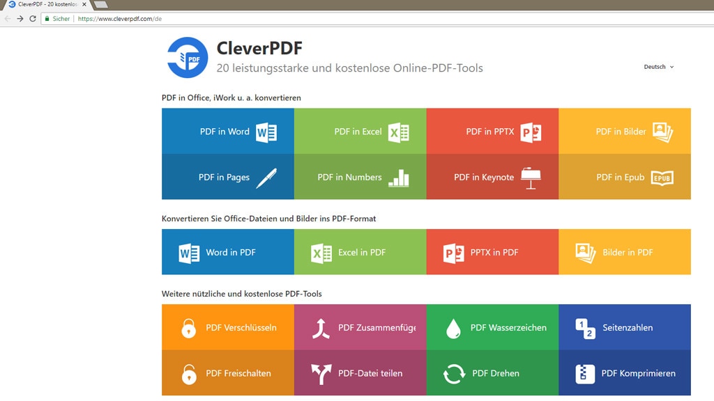 CleverPDF: 20 PDF-Tools in einem