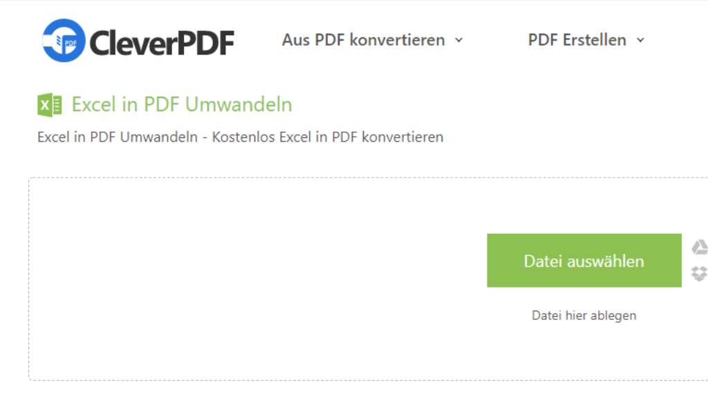 Excel in PDF umwandeln (CleverPDF)