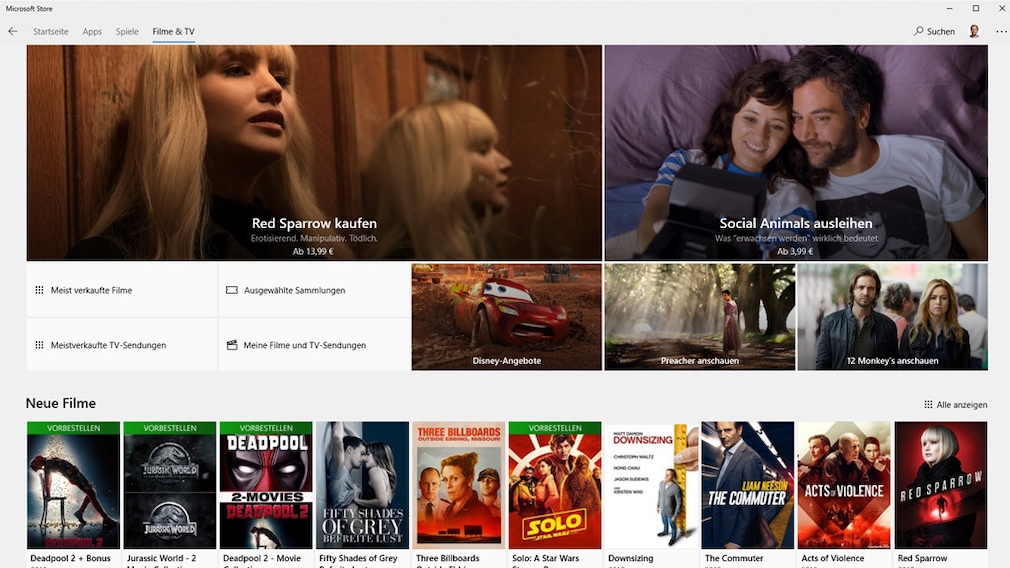 Filme & TV: Microsoft plant App für Android und iOS Böse Zungen behaupten, der Betrieb des Microsoft Store kostet mehr, als er einspielt. Mit verschiedenen Maßnahmen will der Konzern zumindest das dort verfügbare Angebot an Filmen und Serien attraktiver machen. 