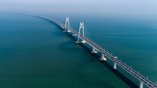 Brücke in China zwischen Macau, Zhuhai und Hongkong