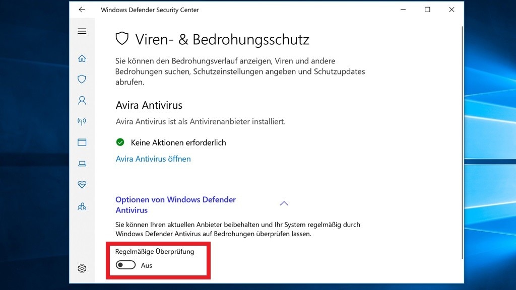 Windows Defender als Zweit-Scanner