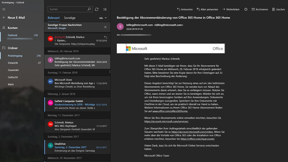 Windows 10 Mail-App