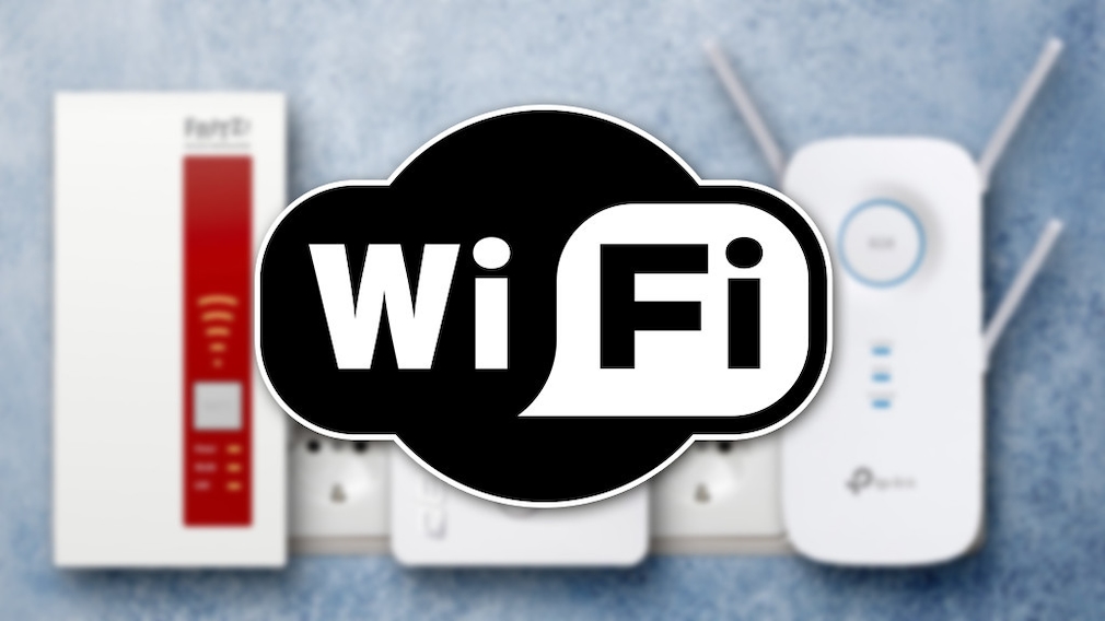Wi-Fi-Logo vor Geräten