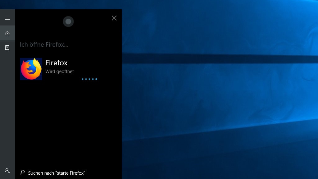 Programmstarts und Websuchen mit Cortana