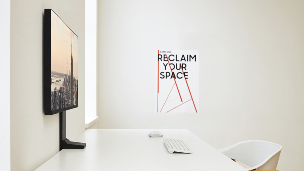 Samsung Space Monitor Platz Auf Dem Schreibtisch Computer Bild