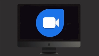 Google Duo-Logo auf iMac Pro