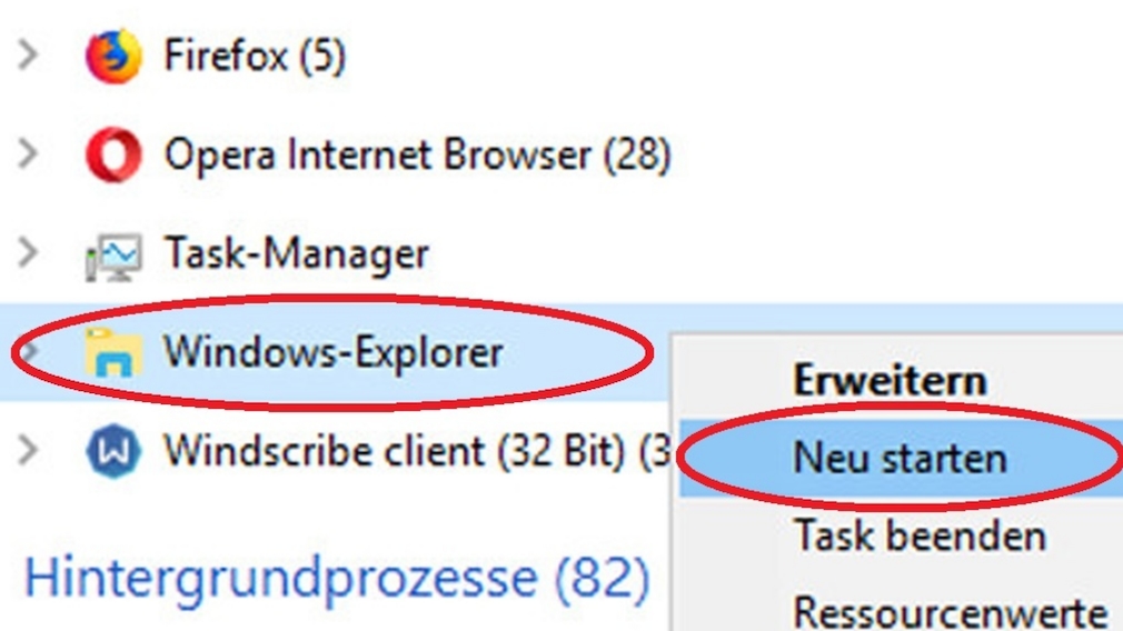 Windows Explorer.exe neu starten funktioniert nicht COMPUTER BILD