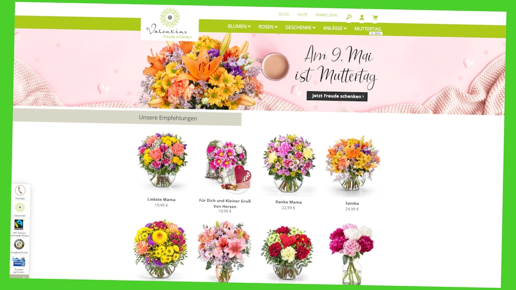 Exklusiver Online-Gutschein für Blumensträuße zum Muttertag
