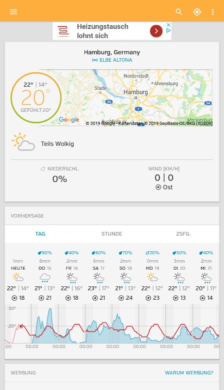 Screenshot 1 - Weather Underground (Android-App)