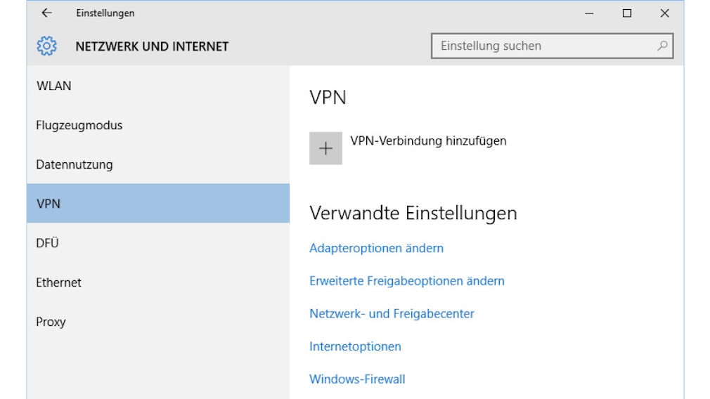 VPN mit Windows 10: