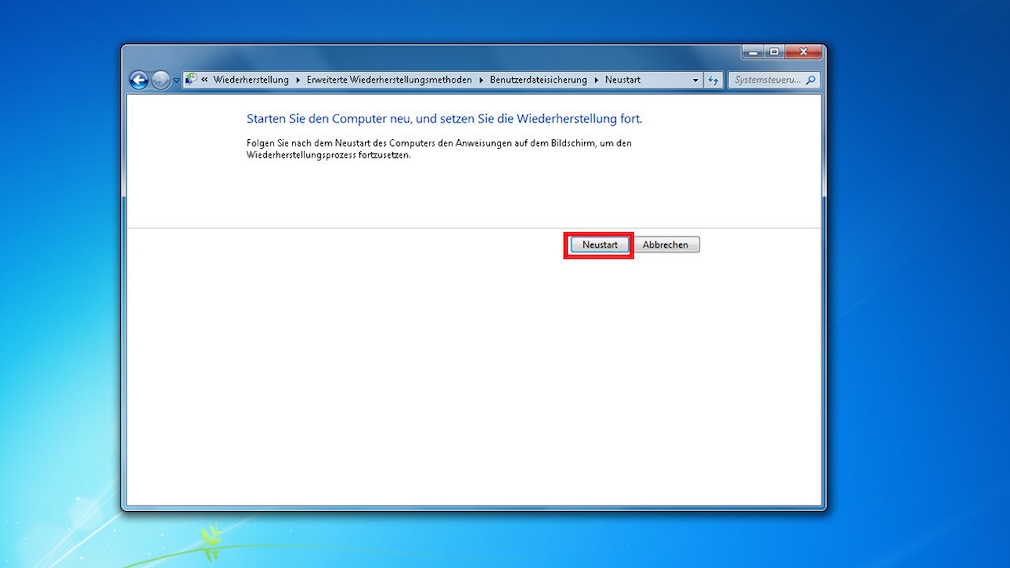 Windows-7-Backup: Image zurückspielen – Systemabbild verwenden