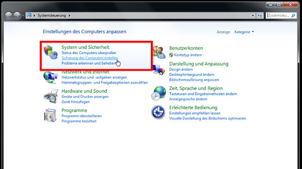 Windows-7-Backup: Reparaturdatenträger – Windows-Backup starten