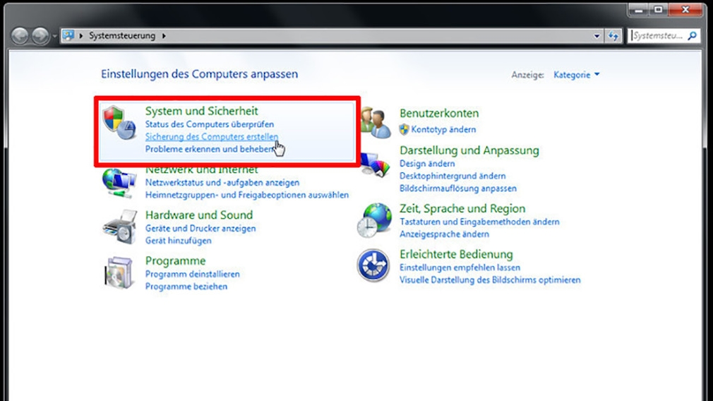 Windows-7-Backup: Sicherungsplan – Backup-Programm starten