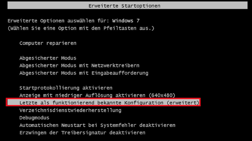 Windows-7-Backup: Windows zurücksetzen – Weitere Reparaturoptionen