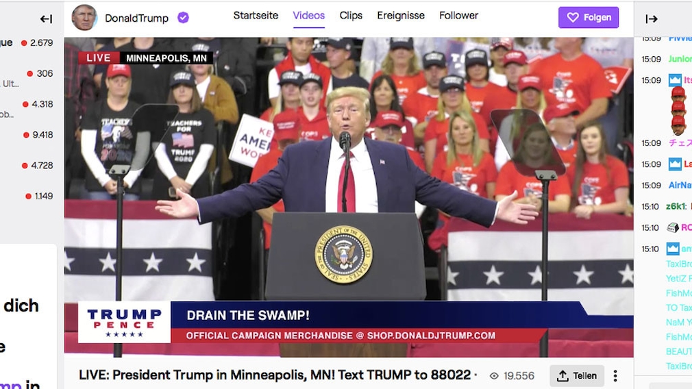 Twitch Donald Trump erobert das StreamingPortal COMPUTER BILD
