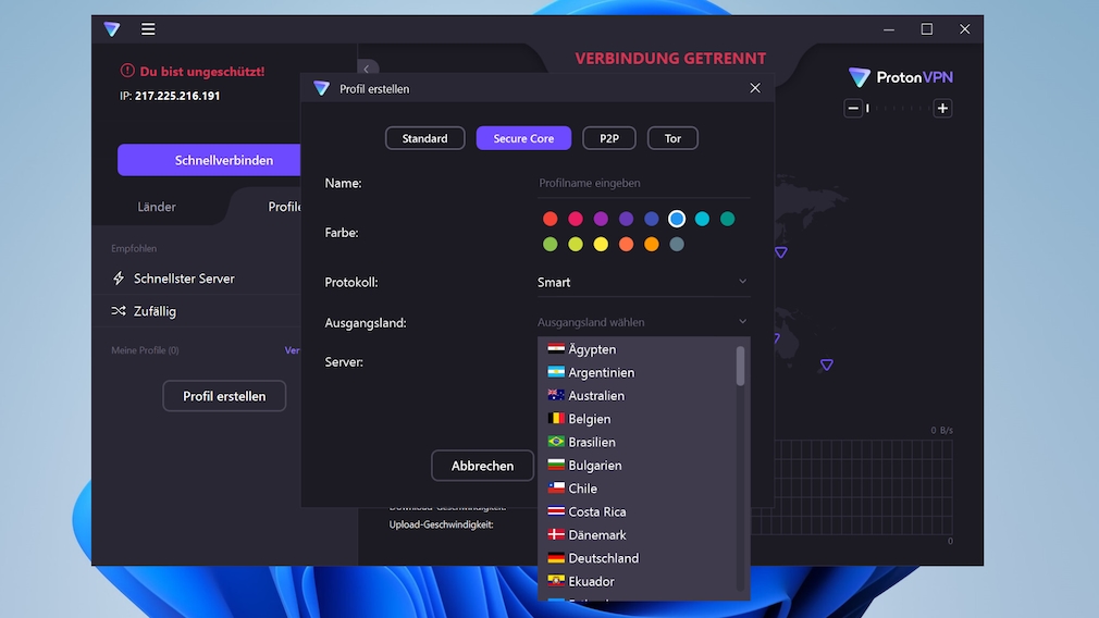 ProtonVPN: Eigene Profile erstellen