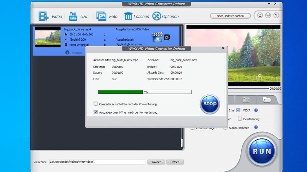 Gratis-Vollversion zum Download: WinX HD Video Converter Deluxe Mit WinX HD Video Converter Deluxe vollziehen Sie Dateiumwandlungen mit wenigen Klicks. 