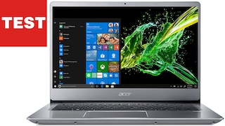Acer Swift 13 vor weißem Hintergrund