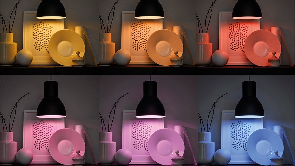 IKEA-Trådrfi-Lampen leuchten in verschiedenen Farben