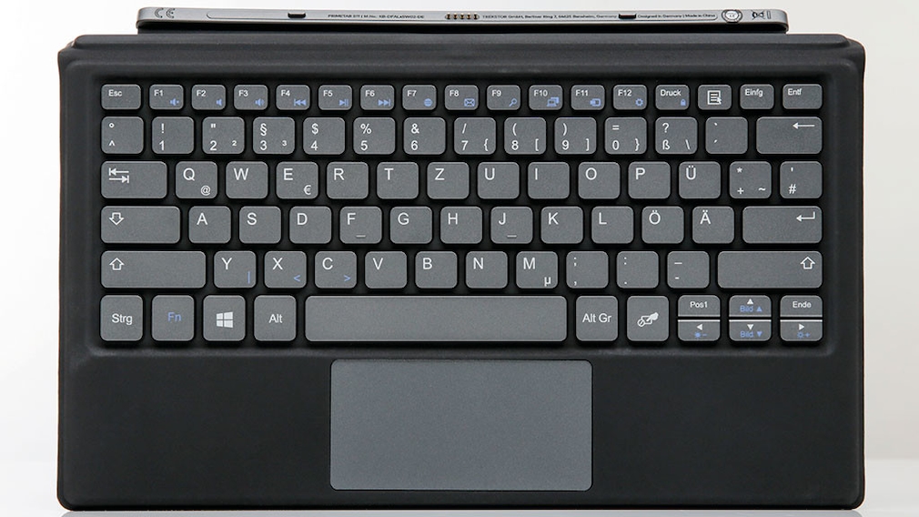 Die Tastatur des Trekstor Primetab S11B in der Nahaufnahme.