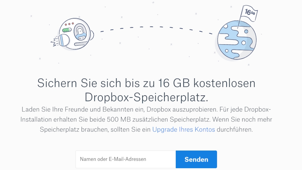 Dropbox: Extra-Speicher durch Weiterempfehlung