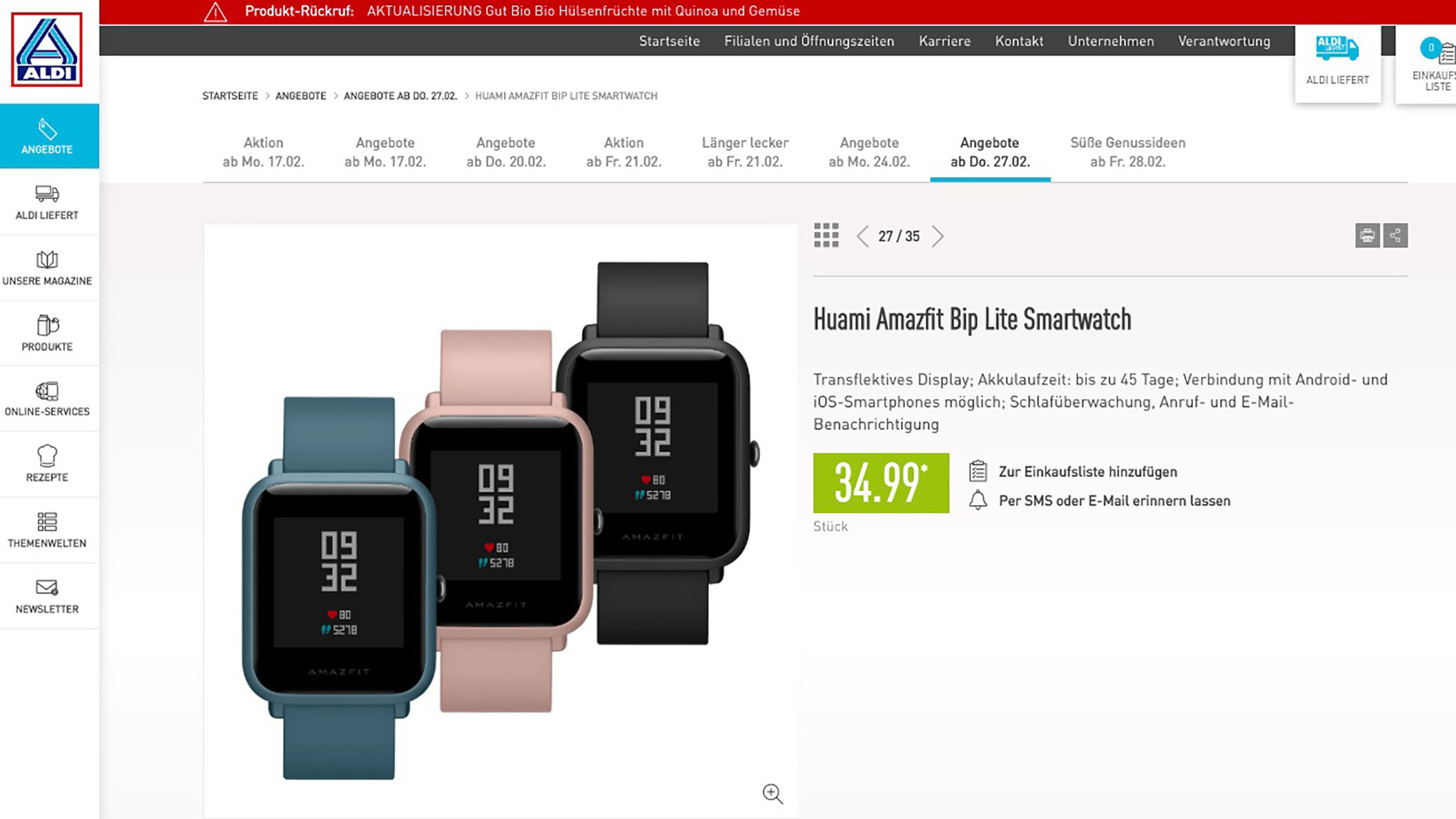 Amazfit Bip Lite: Aldi-Angebot im Check - COMPUTER BILD