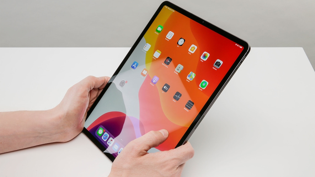 Display des Apple iPad Pro 2020 in der Nahaufnahme