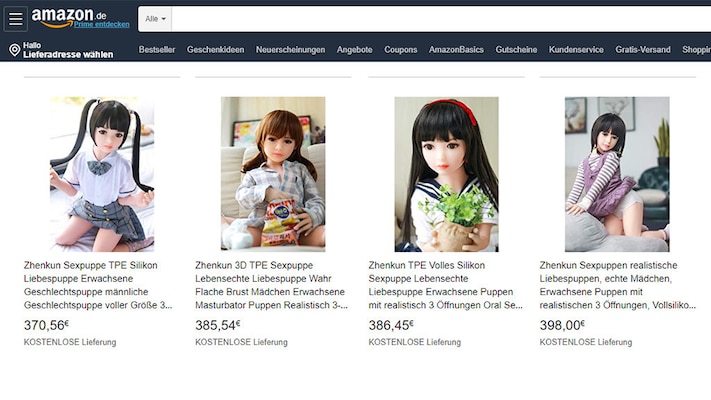 Widerlich: Bei Amazon stehen Kindersexpuppen zum Verkauf