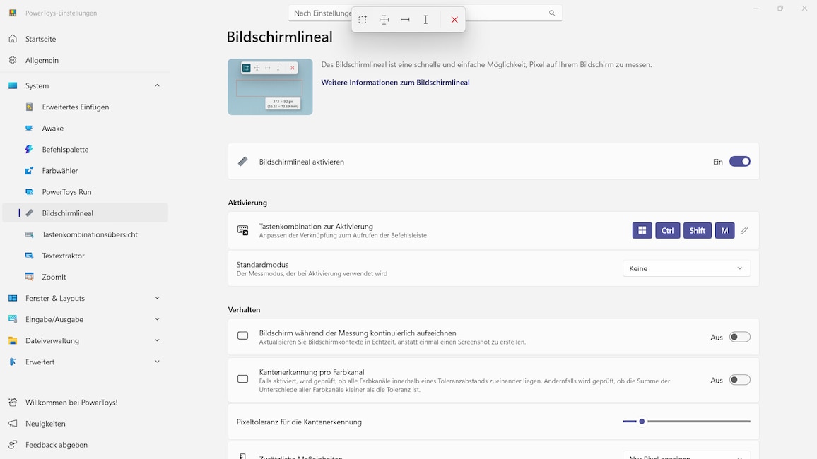 Bildschirmlineal