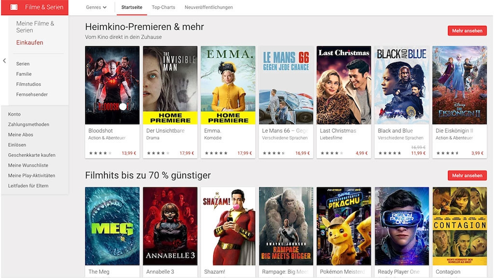 Google Play Store Filme Ausleihen Wie Lange Google: Kostenlose Filme und Serien mit Werbung? - COMPUTER BILD