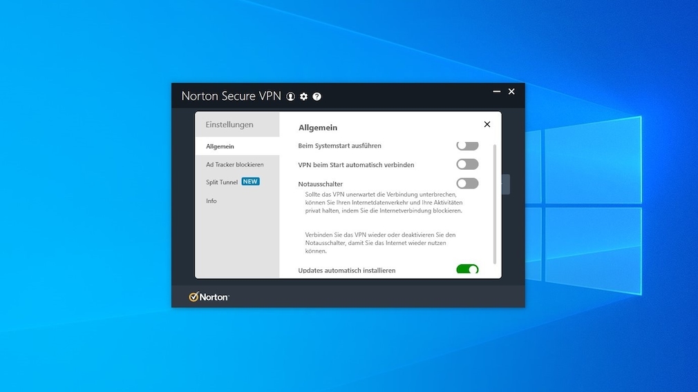 Norton Secure VPN: Settings
