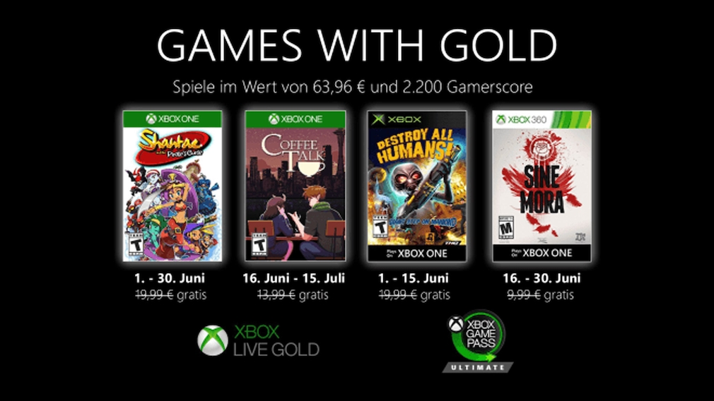 Games with Gold im Juni 2020