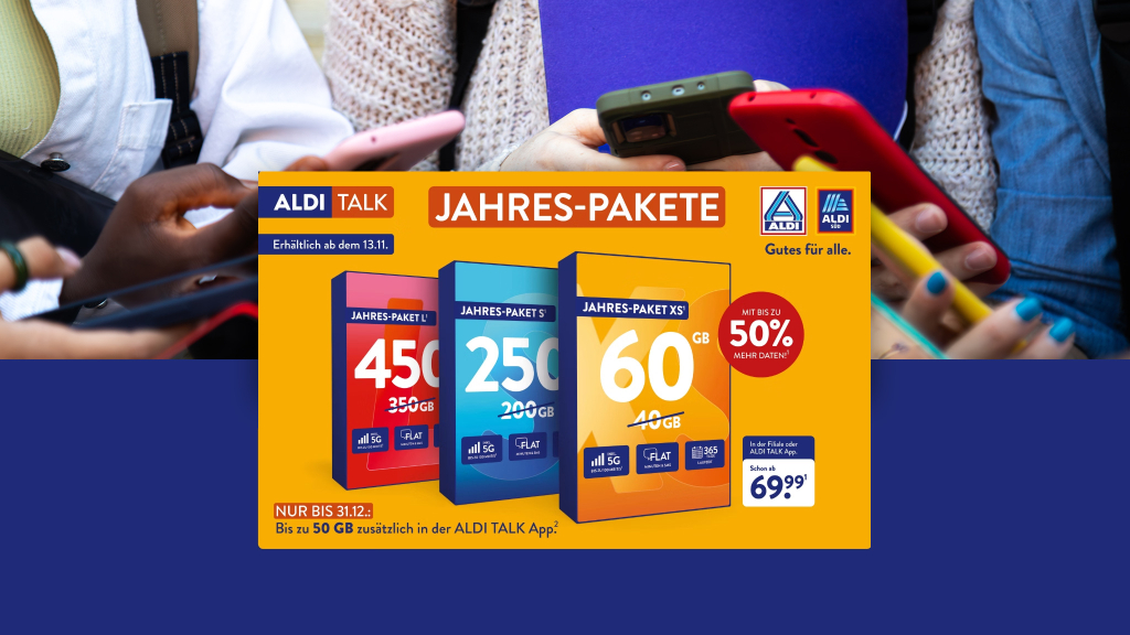 Aldi-Talk-Jahrespakete als Geschenk: Das bieten die Neuauflagen