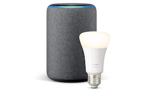 Amazon Echo Plus (2. Gen) mit Philips Hue White LED-Lampe