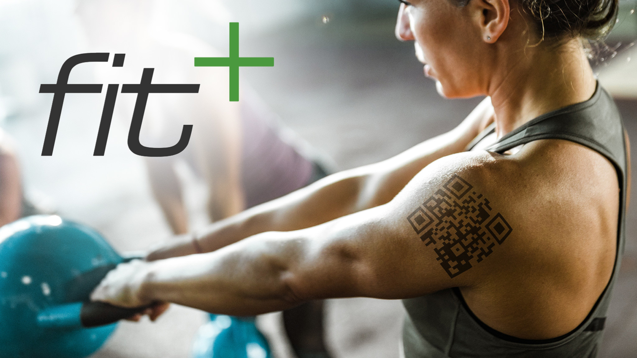 Fitnessstudio Fit Gratis Mitgliedschaft Mit Qr Code Computer Bild